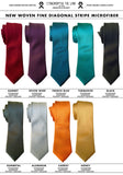 French Blue Necktie. Solid Color Fine-Stripe Tie, No Print