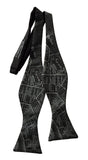 New Orleans map self tie bow tie, by Cyberoptix. Dove grey on black.