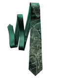 Emerald Green New Orleans Map Necktie, Cyberoptix