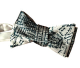 NYC map bow tie, by cyberoptix. Navy on cream