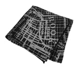 Black Brooklyn map print pocket square, by Cyberoptix.