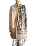 New York City Vintage Map Scarf. Manhattan, Brooklyn Luxe Weight Pashmina