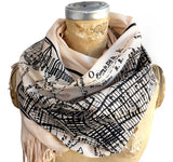 New York City Vintage Map Scarf, Manhattan Luxe Weight Pashmina, by Cyberoptix