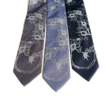 Axon & Dendrite neckties: pale grey on steel; dark silver, gunmetal.