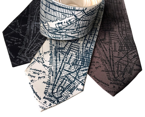 New York City Map Necktie