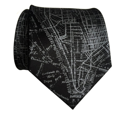 New York City Map Silk Necktie