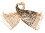 New York City Vintage Map Scarf, Manhattan Luxe Weight Pashmina, by Cyberoptix