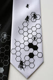 Black and white Honeybees tie.