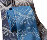Old Tiger Stadium Blueprint Pattern Tie, Baseball Necktie, by Cyberoptix