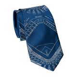 Old Tiger Stadium Necktie, French Blue. Historic Detroit Tie, by Cyberoptix