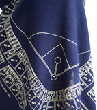 Old Tiger Stadium Seating Chart Blueprint Linen-Weave Pashmina Scarf, Detroit History Gift, by Cyberoptix