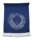 Old Tiger Stadium Blueprint Scarf, Navin Field Linen-Weave Pashmina, by Cyberoptix