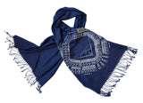 Old Tiger Stadium Blueprint Scarf, Historic Detroit Linen-Weave Pashmina, by Cyberoptix