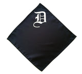 Detroit D pocket square: white on navy blue.