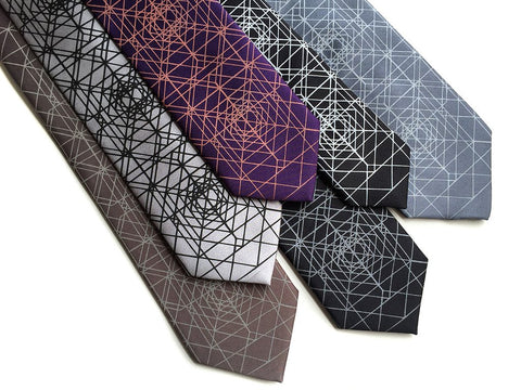 Op Art Triangles Necktie, Geometric Print Tie