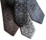 Op Art Geometric Pattern Necktie, Lines and Shapes Tie, by Cyberoptix