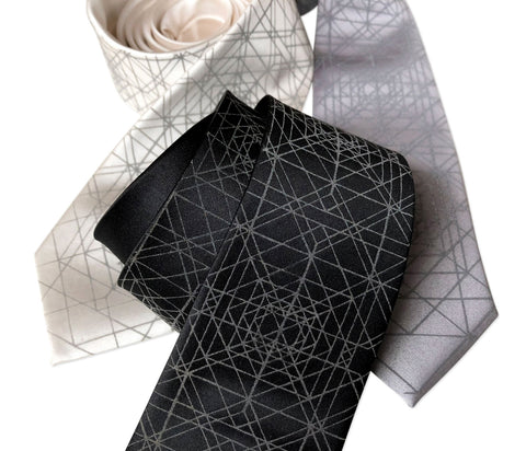 Op Art Triangles Necktie, Retroreflective Print Tie