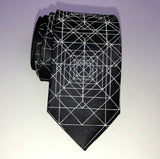 Optical Art Pattern Necktie, Reflective Ink Print, by Cyberoptix