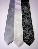 Reflective Triangle Print Necktie, Wedding Ties, by Cyberoptix
