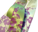 Orchid Tie: Radiant orchid on chartreuse, celery, clover.