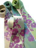 Orchid Flower Silk Neckties, by Cyberoptix. Radiant orchid ink on celery, clover, chartreuse.