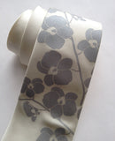 Orchid Wedding Necktie: Silver print on cream.