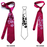 Orchid Print Silk Neckties, by Cyberoptix. Radiant orchid ink on raspberry + lineart.