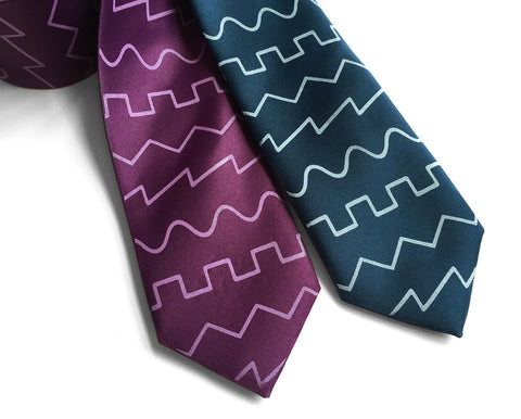 Oscillator Waves silk necktie. Sound Waves Tie