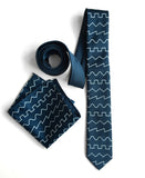 Oscillator Waves necktie. Square, saw, triangle & sine wave tie