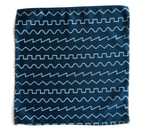 peacock blue sound waves pocket square