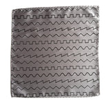 Silver oscillator waves pocket square