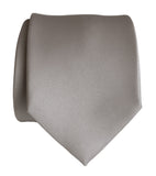 Oyster solid color necktie, light grey tie by Cyberoptix Tie Lab