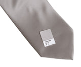 Light grey necktie, oyster solid color tie by Cyberoptix Tie Lab