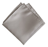 Oyster Pocket Square. Solid Color Light Grey Satin Finish, No Print, by Cyberoptix