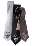 Packard Neckties: Black on silver, silver on black, dove on charcoal.