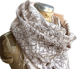 Paris Map Scarf, French map bamboo pashmina