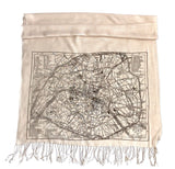 Paris Map Scarf, French map bamboo pashmina