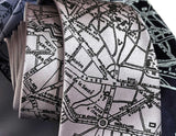 Paris Map Necktie. Silver French map tie, by Cyberoptix
