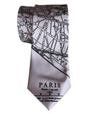 Paris Map Necktie. Silver French map tie, by Cyberoptix