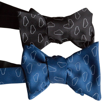 Partly Cloudy Bow Tie, Cloud Pattern Tie