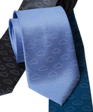 Partly Cloudy Necktie, Periwinkle Cloud Pattern Tie, by Cyberoptix