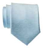 Partly Cloudy Sky Blue Necktie, Cloud Pattern Tie, by Cyberoptix