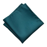 Peacock Blue Pocket Square. Dark Blue Solid Color Satin Finish, No Print, by Cyberoptix