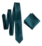 Dark Blue Solid Color Pocket Square. Peacock Blue Satin Finish, No Print for weddings, by Cyberoptix