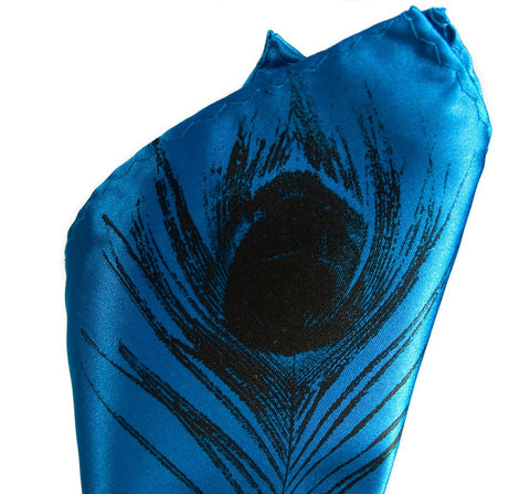 Peacock Feather Pocket Square