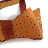 Orange Perforated Leather Bow Tie, by Cyberoptix