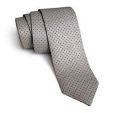 Perforated Dove Grey Leather Tie
