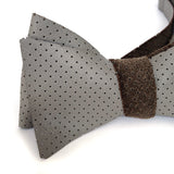 Dove Grey Perforated Leather Bow Tie, by Cyberoptix.