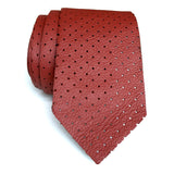 Perforated Oxblood Red Leather Necktie, automotive leather tie.