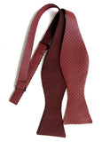 Oxblood Red Perforated Automotive Leather Bow Tie, untied